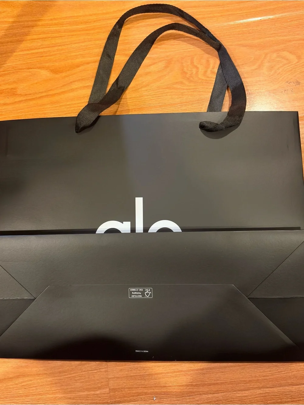 Alo Black Empty Gift Bag - 16”x12”x6”